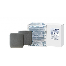 Повязка NEOFIX FibroSorb Ag 10х10 см, с полиурет. абсорб.подуш. с ион.сереб., на полим.сетч.осно.