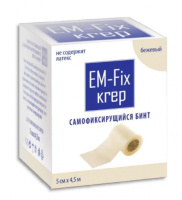 Бинт эластичный EM-Fix krep когезивный стягивающий бежевый